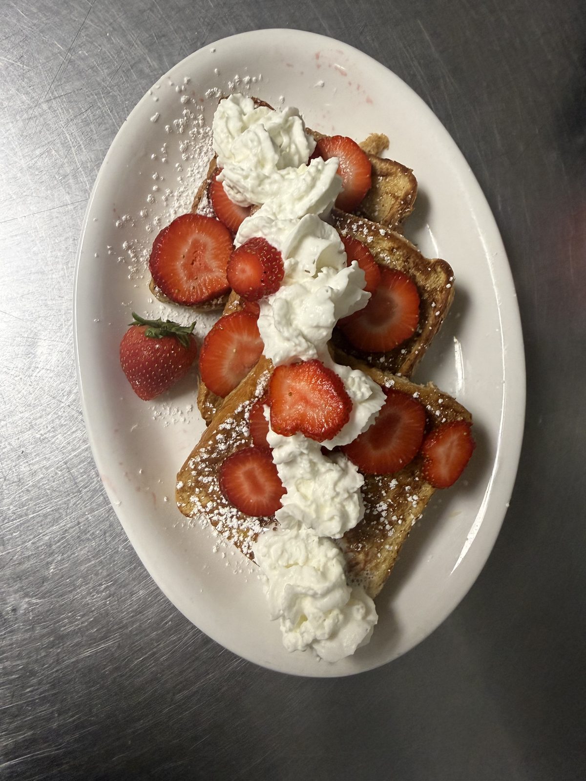French Toast with strawberries and whipped cream