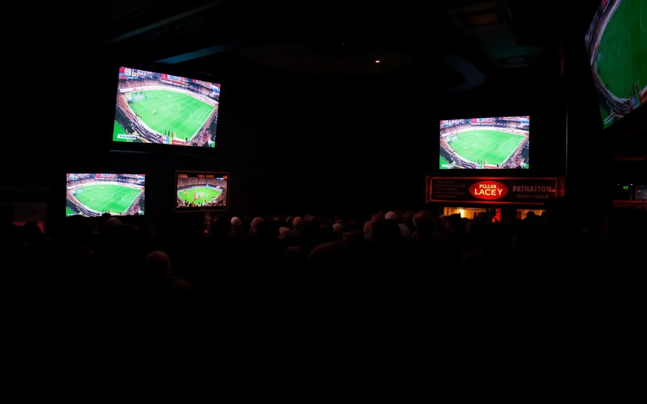 Game night crowd watching sports at The Penalty Box Bar & Grill in East Alton